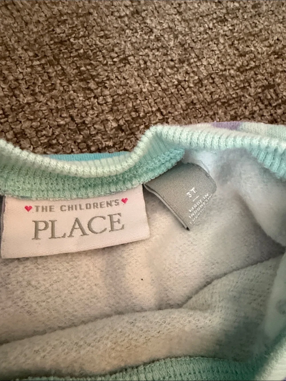 The Children's Place Tie-Dye Star Sweatshirt & Pants Set - Aqua, Purple, Cream - Picture 5 of 11
